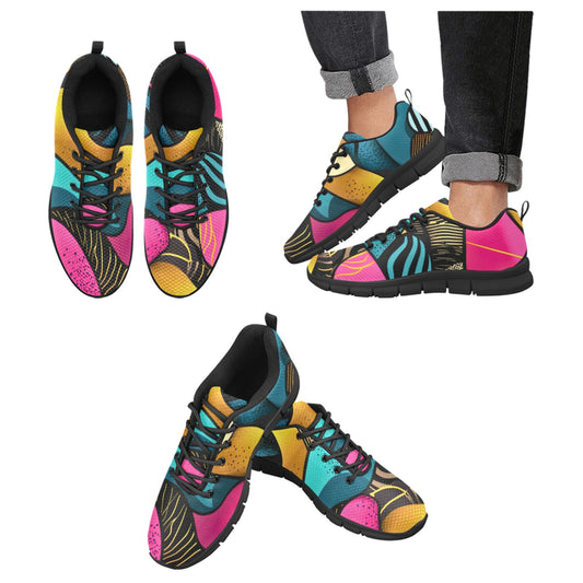 Geometric Pattern Breathable Runnung Shoes Women's Breathable Running Shoes (Model 055)