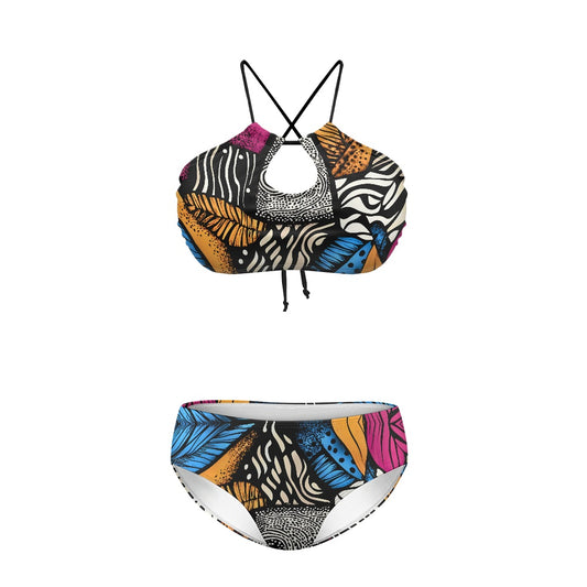 Women's strappy two-piece bikini swimsuit