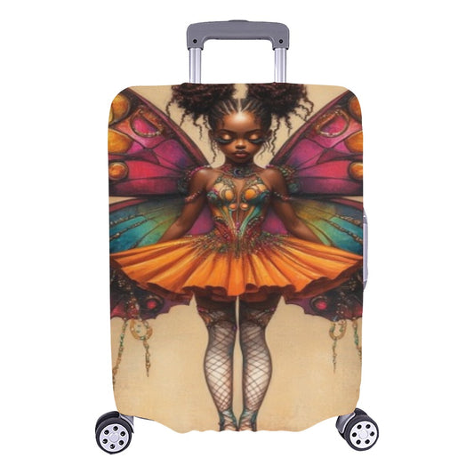 AfroCentric Butterfly Winged Ballerinas Luggage Cover/ Large 26"-28" Luggage Cover/Large 26"-28"
