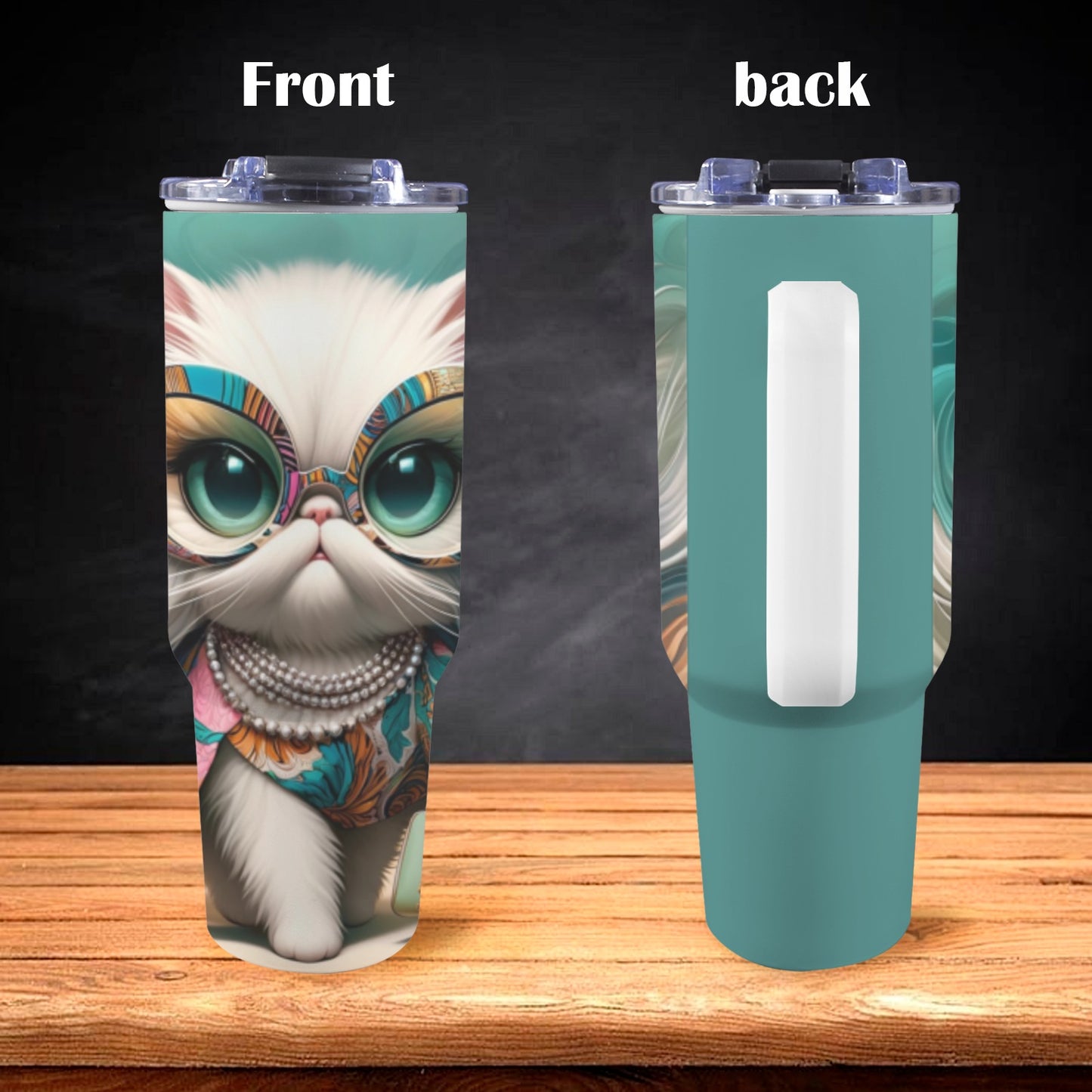 Pet 40 oz Tumbler With White Handle 40oz Tumbler with White Handle