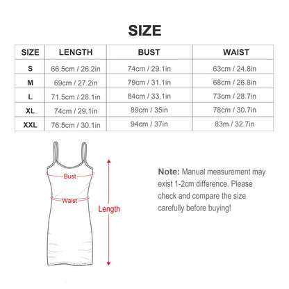 Women Slim Fit Slip Dress NZ007 (All-over Printing)