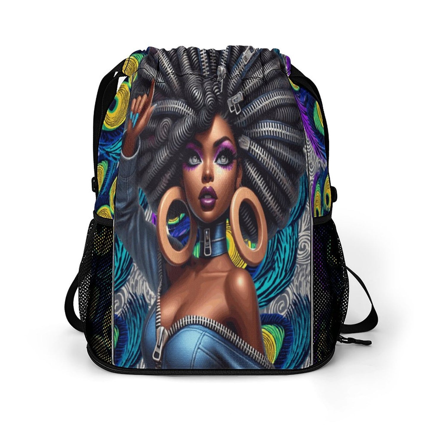 Waffle Cloth Sprots Drawstring Bag (Multi-Sites)