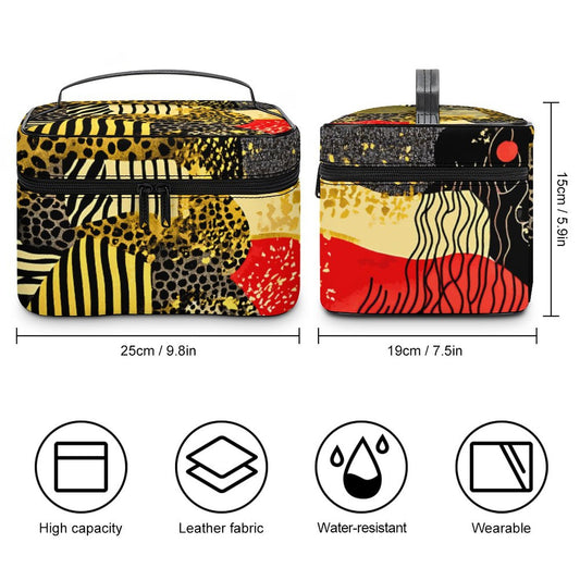 Make-up bag with Lychee pattern PU material