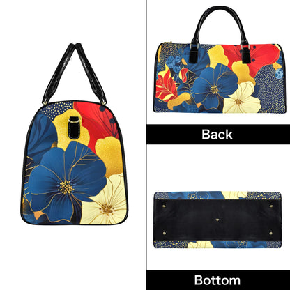 Golden Zebra Pattern Travel Bag Large Capacity Travel Bag-Large (Black Short Patch) (1737)