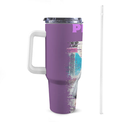 Primed and Ready 40 oz Tumbler With White Handler 40oz Tumbler with White Handle