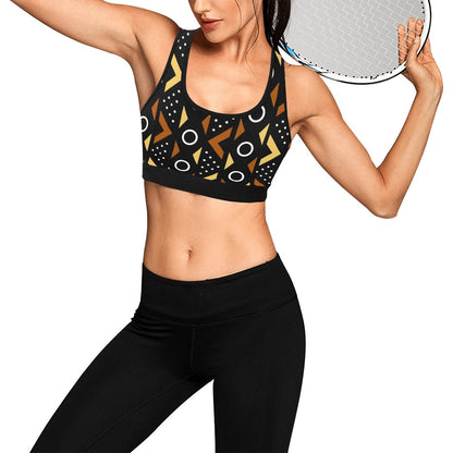 Afro Pattern Sports Bra Women's All Over Print Sports Bra (Model T52)