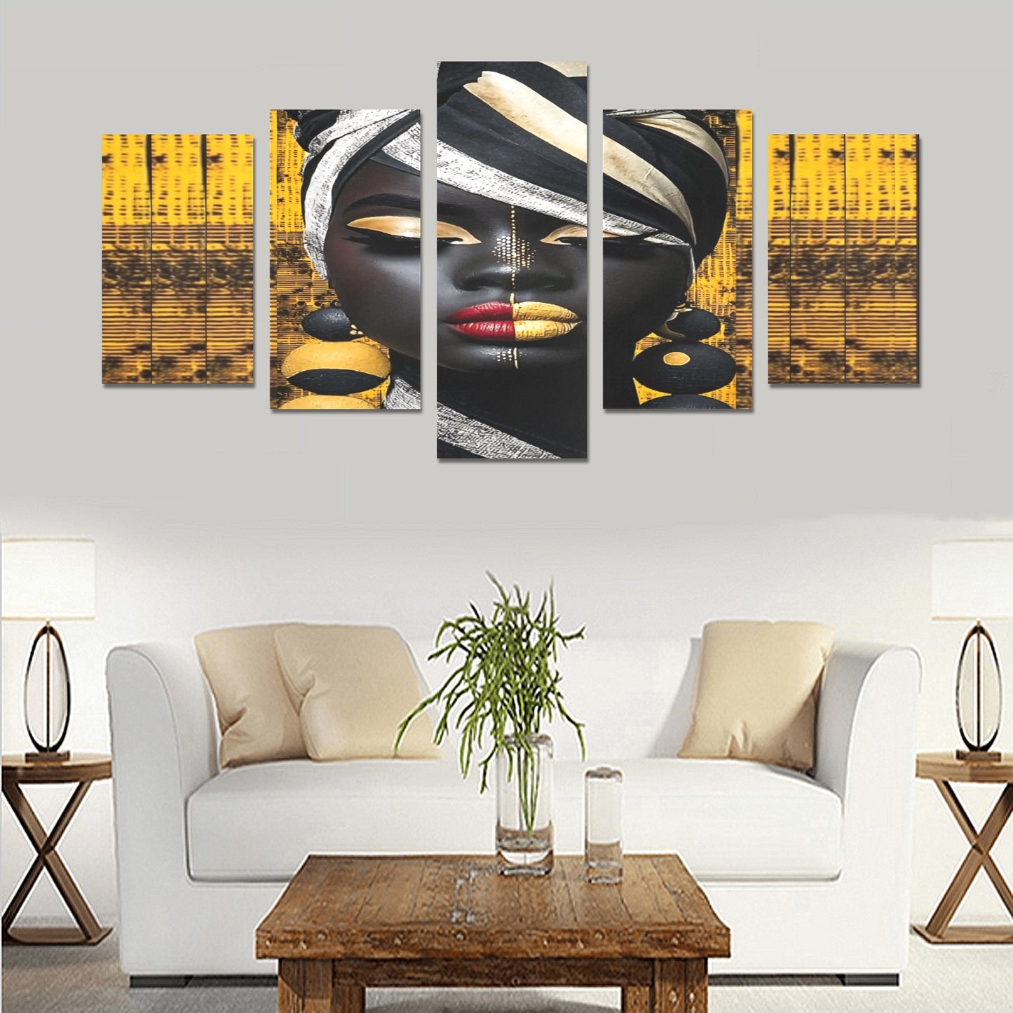 Canvas Wall Art Prints (No Frame) 5-Pieces/Set C