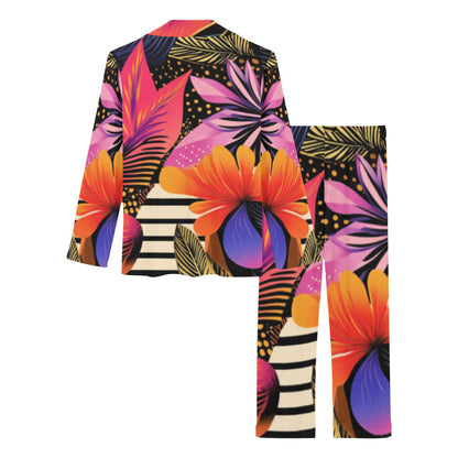 Neon Colors Pink, Blue, Orange, Yellow Women's Pajama Set Women's Long Pajama Set