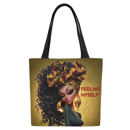 Feeling Myself Canvas Tote Bag (Model1657) (Set of 4)