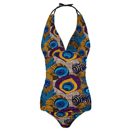 2-Piece Women's Halter Tankini 48KA01 (All-Over Printing)