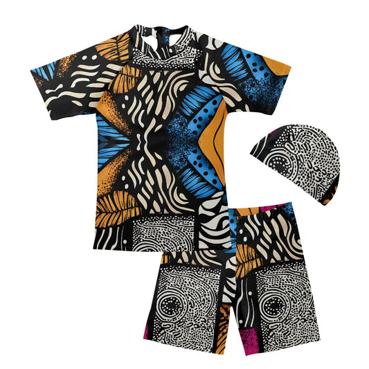 Boys' three-piece swimsuit