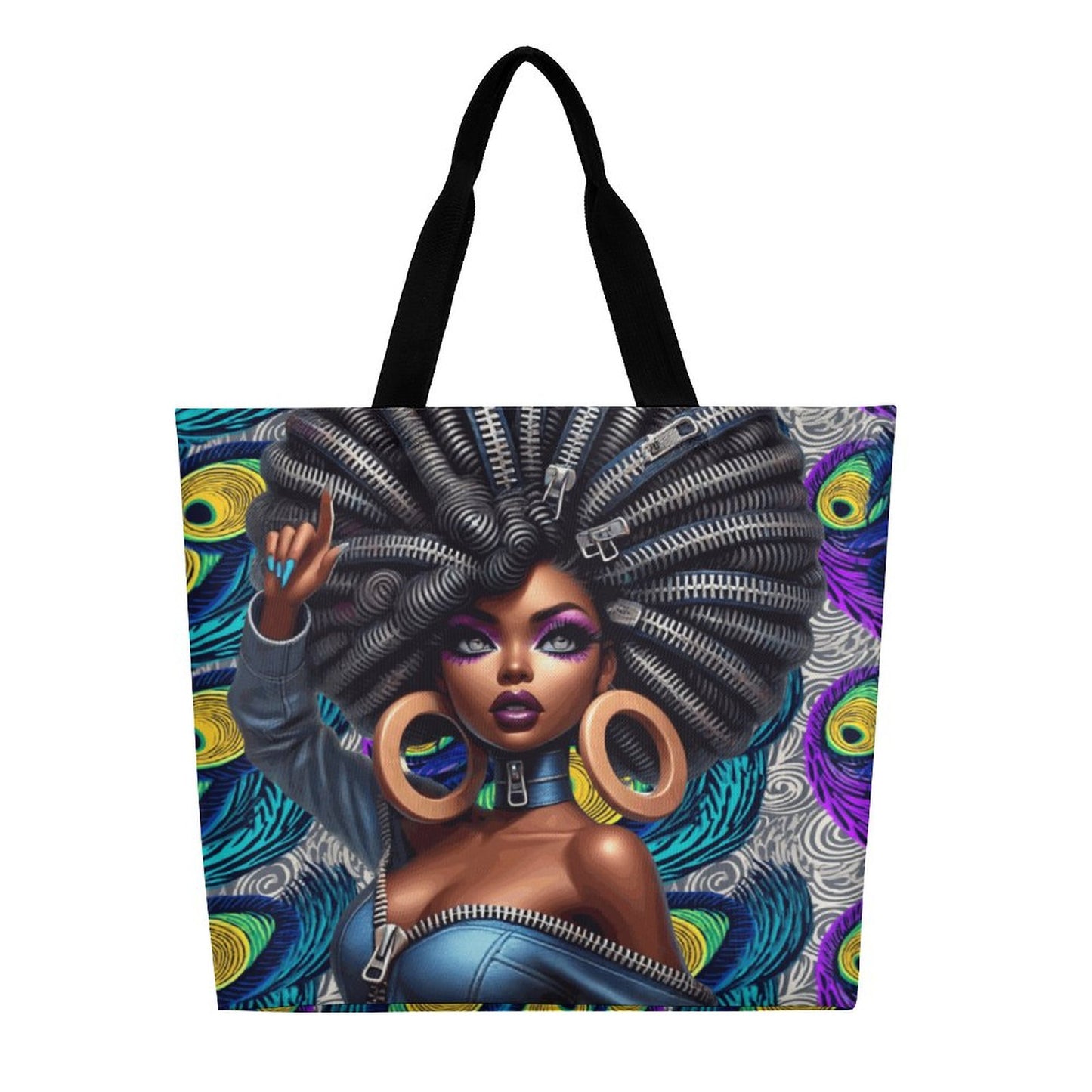 Large One Shoulder Shopping Bag (All-Over Printing)