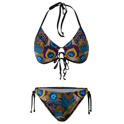 Plus Size Halter Tie Front Bikini Set BK2059 (All-Over Printing)