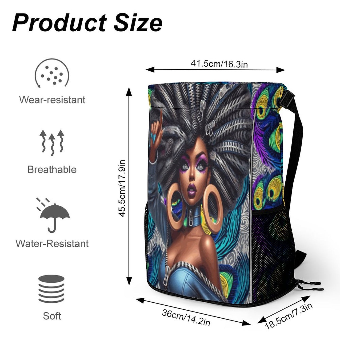 Waffle Cloth Sprots Drawstring Bag (Multi-Sites)