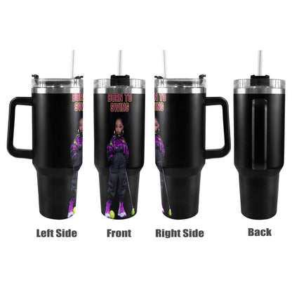 Born to Swing Tumbler 40oz Tumbler with Black Handle