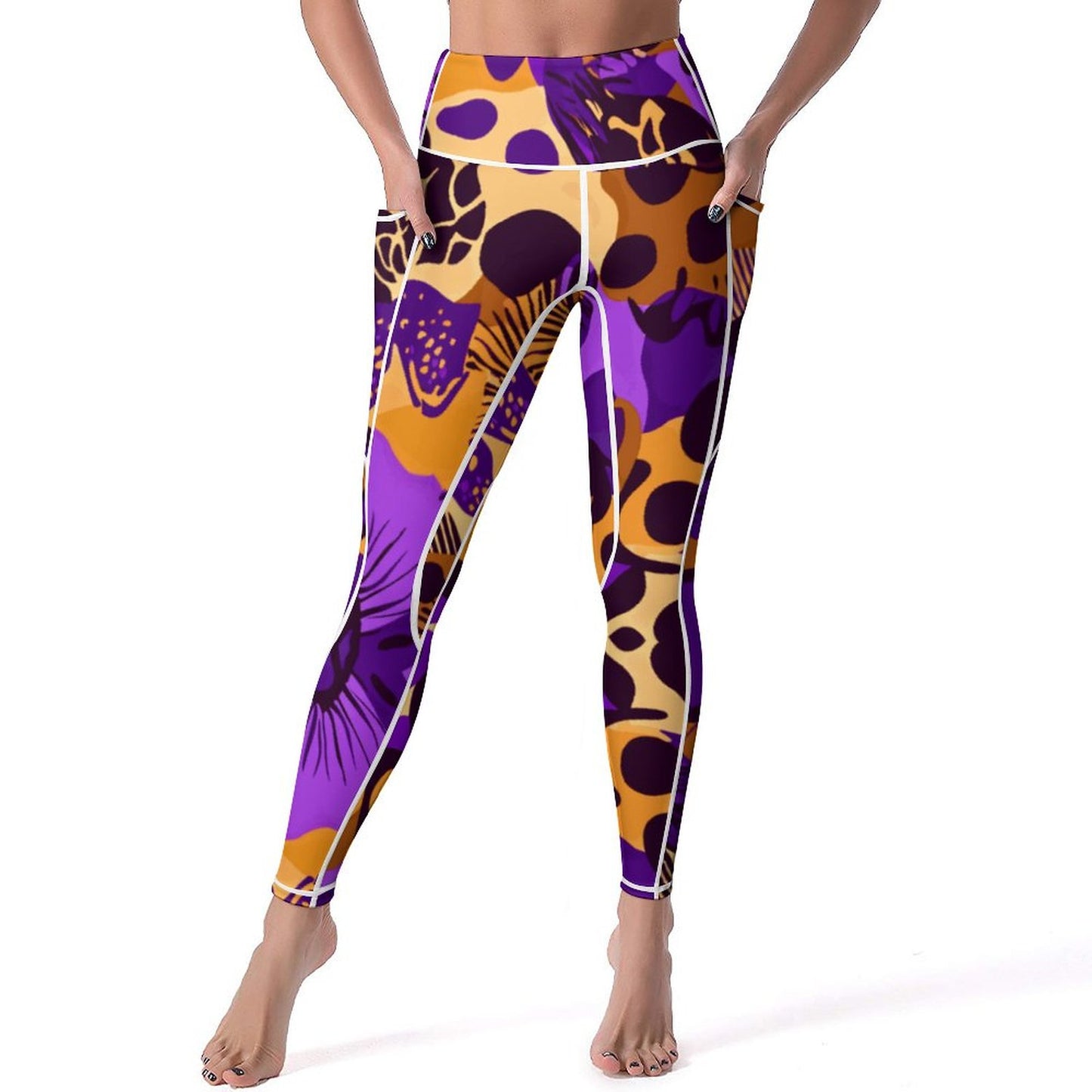 Custom Printed Yoga Pants with 2 Pockets CE003 (All-Over Printing)