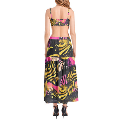 Bralette Top and High Slit Thigh Skirt Set