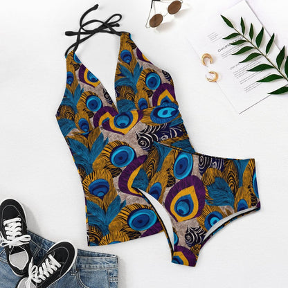 2-Piece Women's Halter Tankini 48KA01 (All-Over Printing)