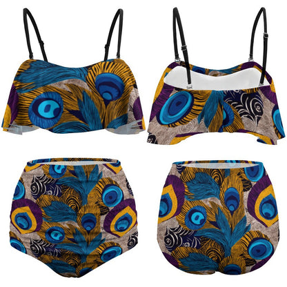 2-Piece Ruffle Tankini Swimsuit BK2080 (All-Over Printing)