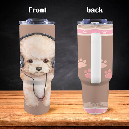 Pet 40 oz Tumbler With White Handle 40oz Tumbler with White Handle