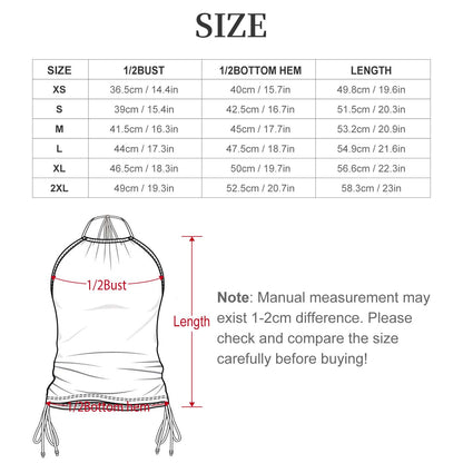 Abstract 2-Piece Women's Tankini Set with High Neck Halter Top F145kA01 (All-Over Printing)